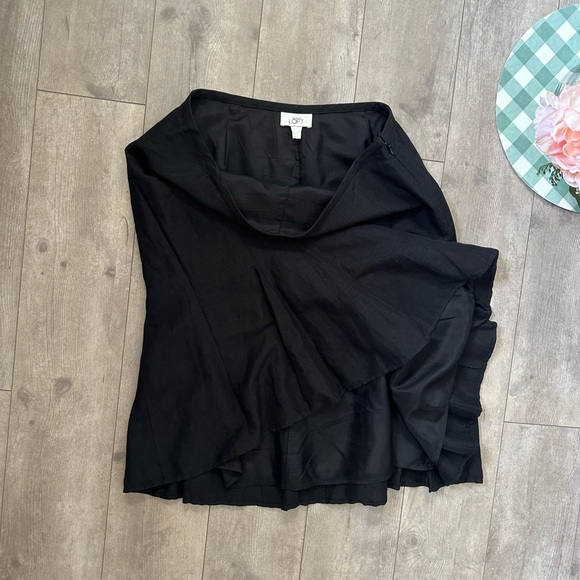 Ann Taylor Loft Black Linen Flared Tulip Skirt Woman’s Size 12 - Picture 4 of 16